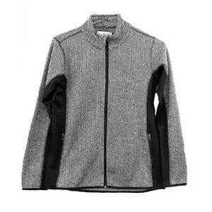 Marc New‎ York Ladies' Full Zip Fleece Herringbone Jacket Black Small